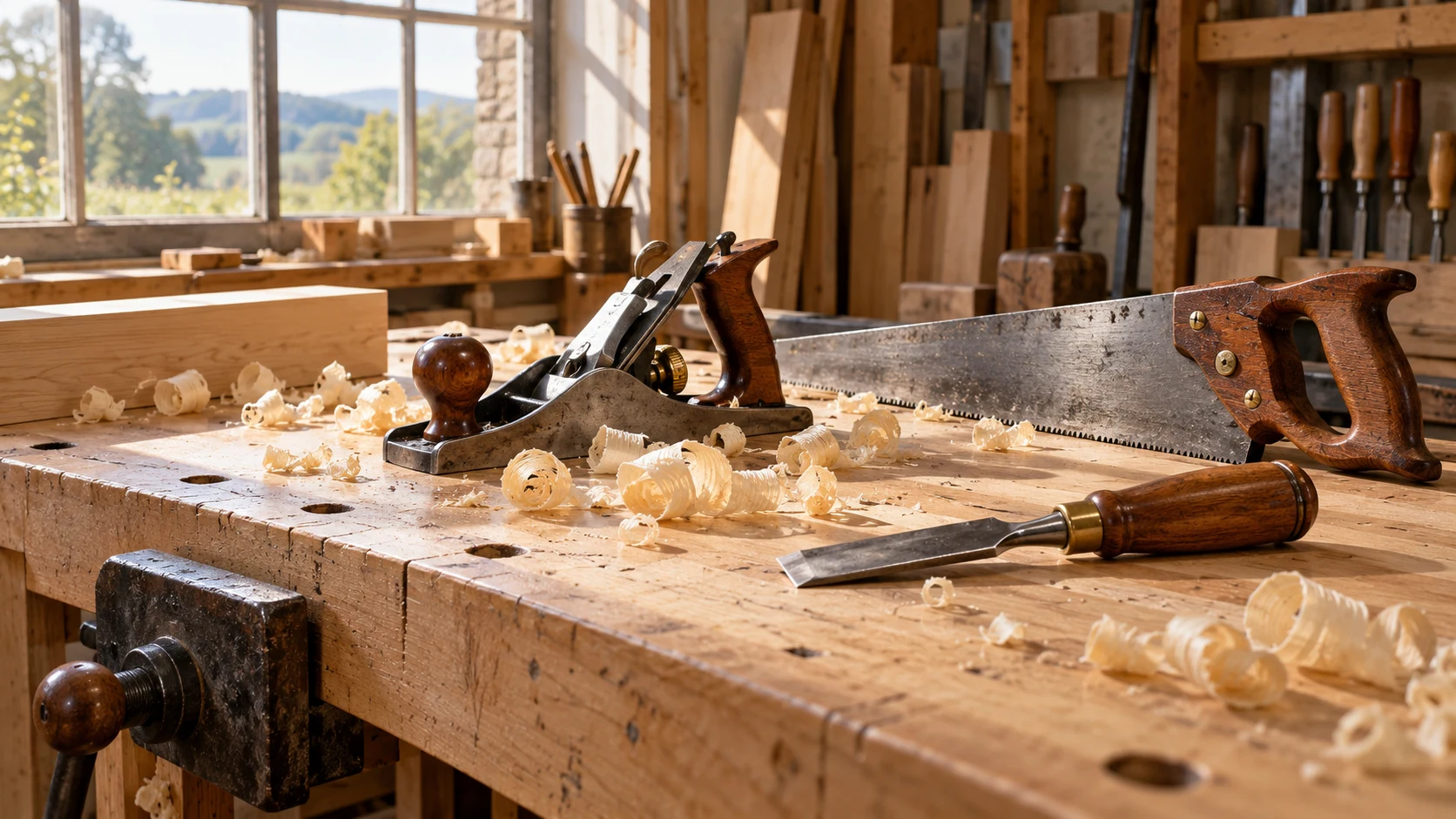 Woodworking hand tools collection